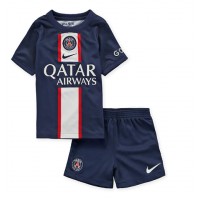 Paris Saint-Germain Fotballklær Hjemmedraktsett Barn 2022-23 Kortermet (+ korte bukser)